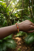 Designed Wood Bead Stretch Bracelet