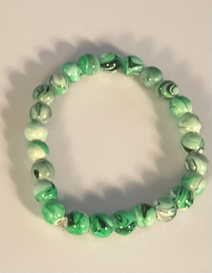 Green Glass Bead Bracelet