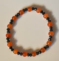 Orange & Black Glass Bead Bracelet