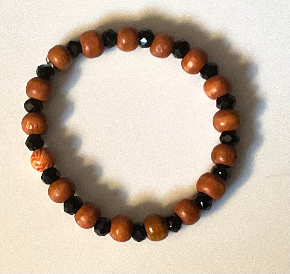 Brown & Black Beaded Bracelet (Copy)