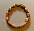 Wood Beads with Silver Spacers