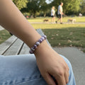 Small Purple Multi-Color Glass Bead Stretch Bracelet