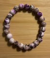 Small Purple Multi-Color Glass Bead Stretch Bracelet