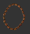 Light Brown Glass Bead Bracelet with Black Crystal Spacers